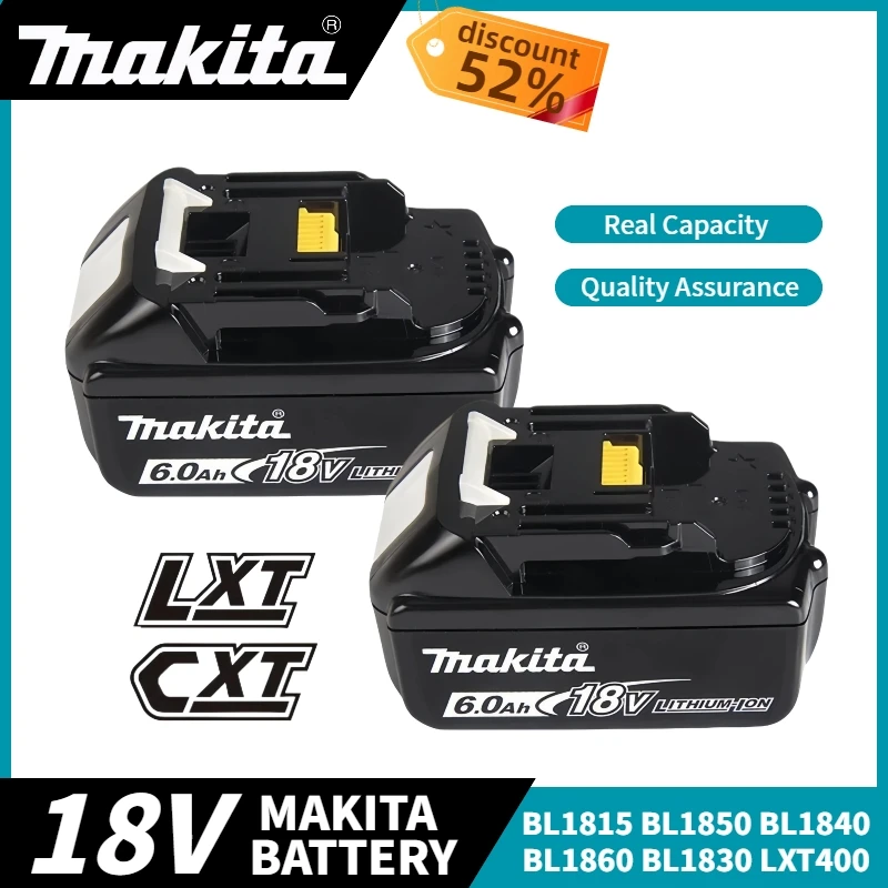100% original Makita 18V 6.0Ah Rechargeable Battery for Makita 18V BL1830 BL1840 BL1860B BL1850 BL1850B Power Tools Battery
100% original Makita 18V 6.0Ah Rechargeable Battery for Makita 18V BL1830 BL1840 BL1860B BL1850 BL1850B Power Tools Battery