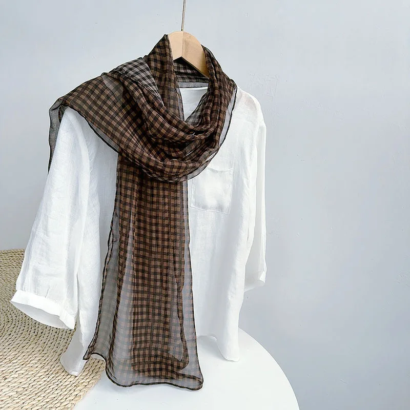 Scarf Women Silk Long Brown Shawl Neck Light weight Breathable Sun Protection Accessory For Summer Beach Spring Holiday Luxury
Scarf Women Silk Long Brown Shawl Neck Light weight Breathable Sun Protection Accessory For Summer Beach Spring Holiday Luxury