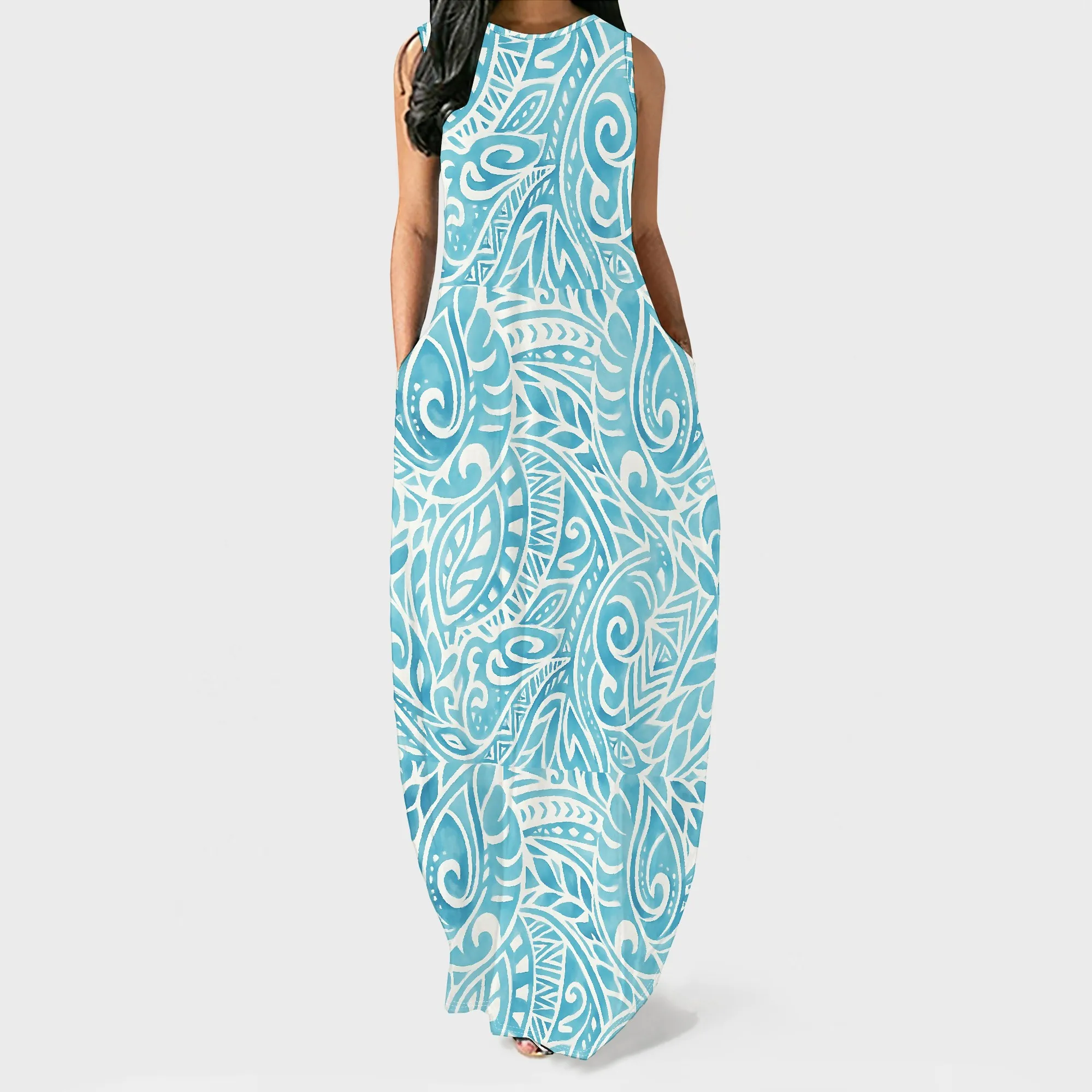 Womens Colorful Polynesian Samoa Printed Tank Dress Sleeveless U Neck Maxi Dresses
Womens Colorful Polynesian Samoa Printed Tank Dress Sleeveless U Neck Maxi Dresses