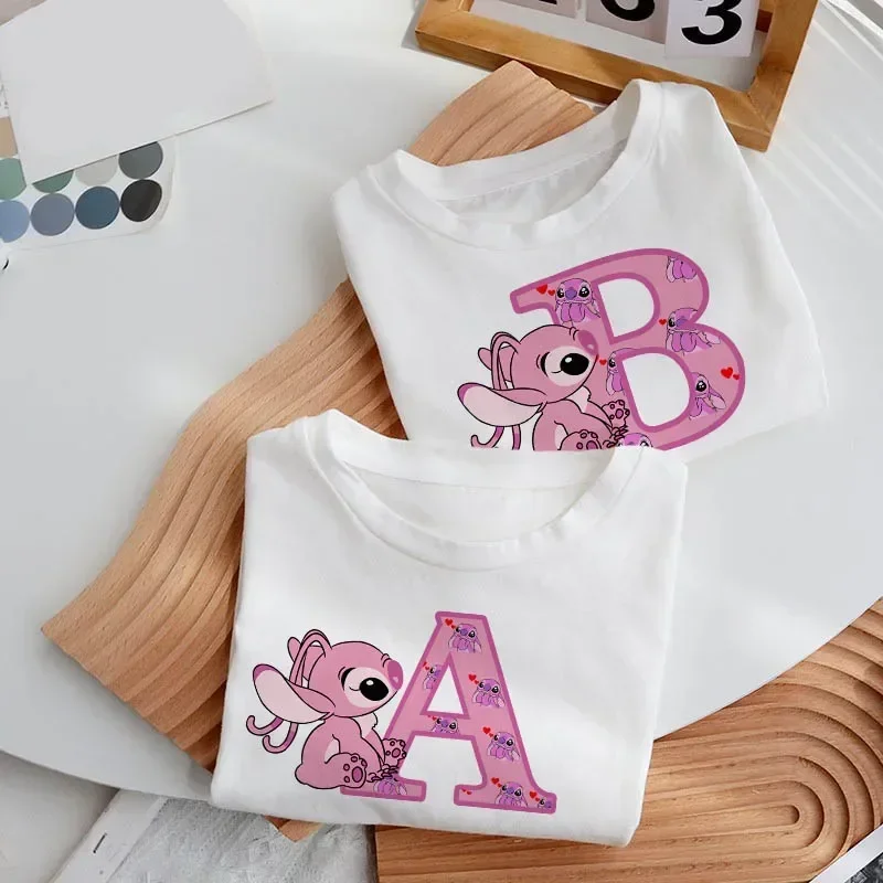 Stitch Angel Letter A B C D T-shirt Children Kid Tee Shirt Cartoons Kawaii Short Sleeve Casual Clothes Boy for Girl Tops Shirts
Stitch Angel Letter A B C D T-shirt Children Kid Tee Shirt Cartoons Kawaii Short Sleeve Casual Clothes Boy for Girl Tops Shirts
