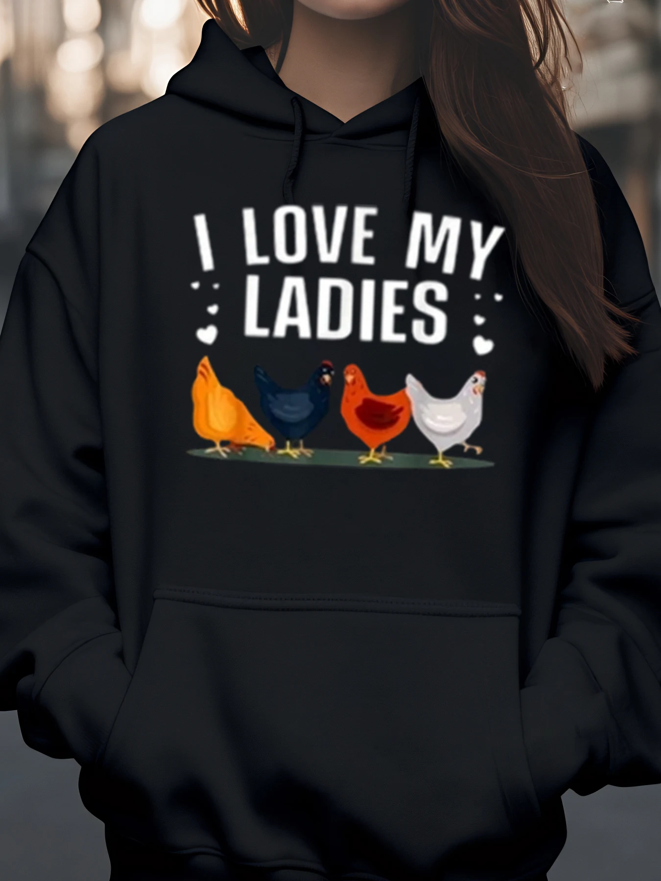 Толстовка с принтом Chicken Love My Ladies, осенне-зимняя повседневная одежда, женская мода
Толстовка с принтом Chicken Love My Ladies, осенне-зимняя повседневная одежда, женская мода
