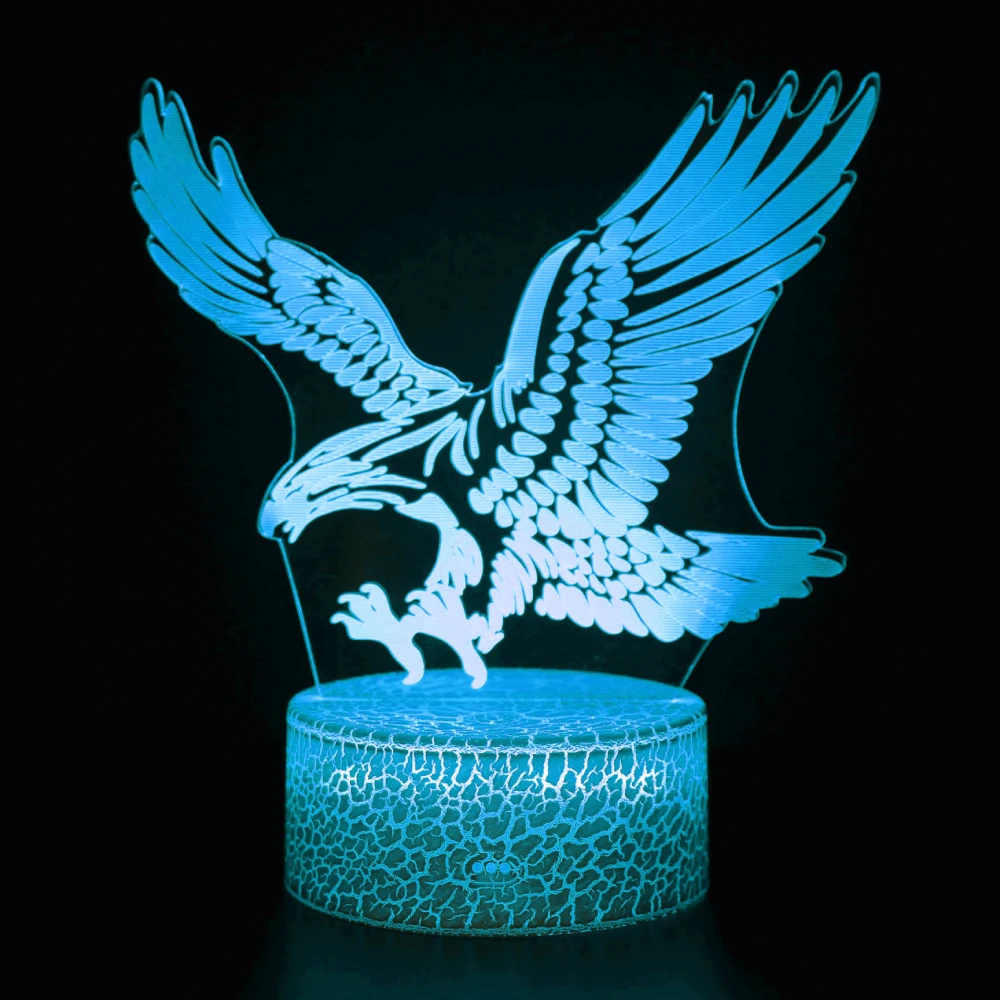 Nighdn Eagle 3D Illusion Night Light for Bedroom 3D Led Night Lamp for Kids Christmas Gift USB Acrylic Table Lamps Color Change
Nighdn Eagle 3D Illusion Night Light for Bedroom 3D Led Night Lamp for Kids Christmas Gift USB Acrylic Table Lamps Color Change
