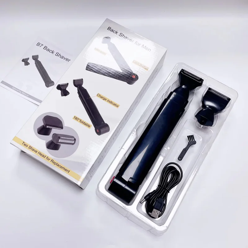 Foldable telescopic ceramic back electric shaving kit for men, body hair trimmer, with USB charging and waterproof function
Foldable telescopic ceramic back electric shaving kit for men, body hair trimmer, with USB charging and waterproof function