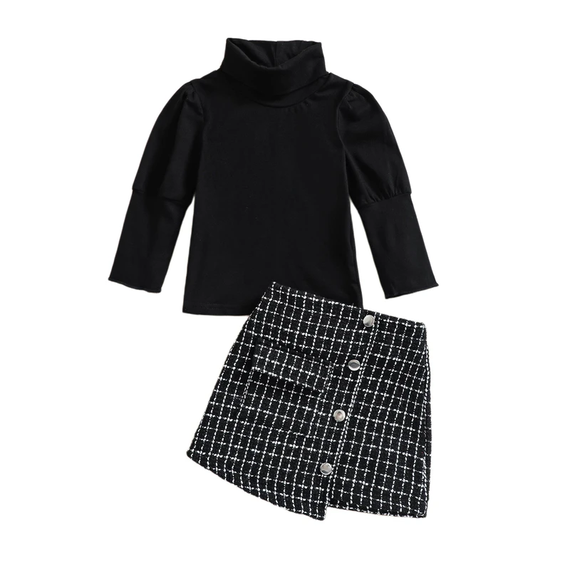 1-4Y Fashion Children Girls Clothing Sets Toddler Kids Girls Turtleneck Long Sleeve Tops+Plaid Button Skirts Outfits
1-4Y Fashion Children Girls Clothing Sets Toddler Kids Girls Turtleneck Long Sleeve Tops+Plaid Button Skirts Outfits
