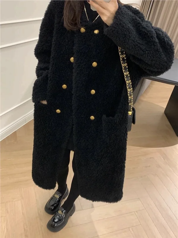 Warm Lamb Fur Jaet Women's Mid-Length Loose Versatile Outerwear Casual Sle Polyester Fiber Long Sve round Ne Coat
Warm Lamb Fur Jaet Women's Mid-Length Loose Versatile Outerwear Casual Sle Polyester Fiber Long Sve round Ne Coat