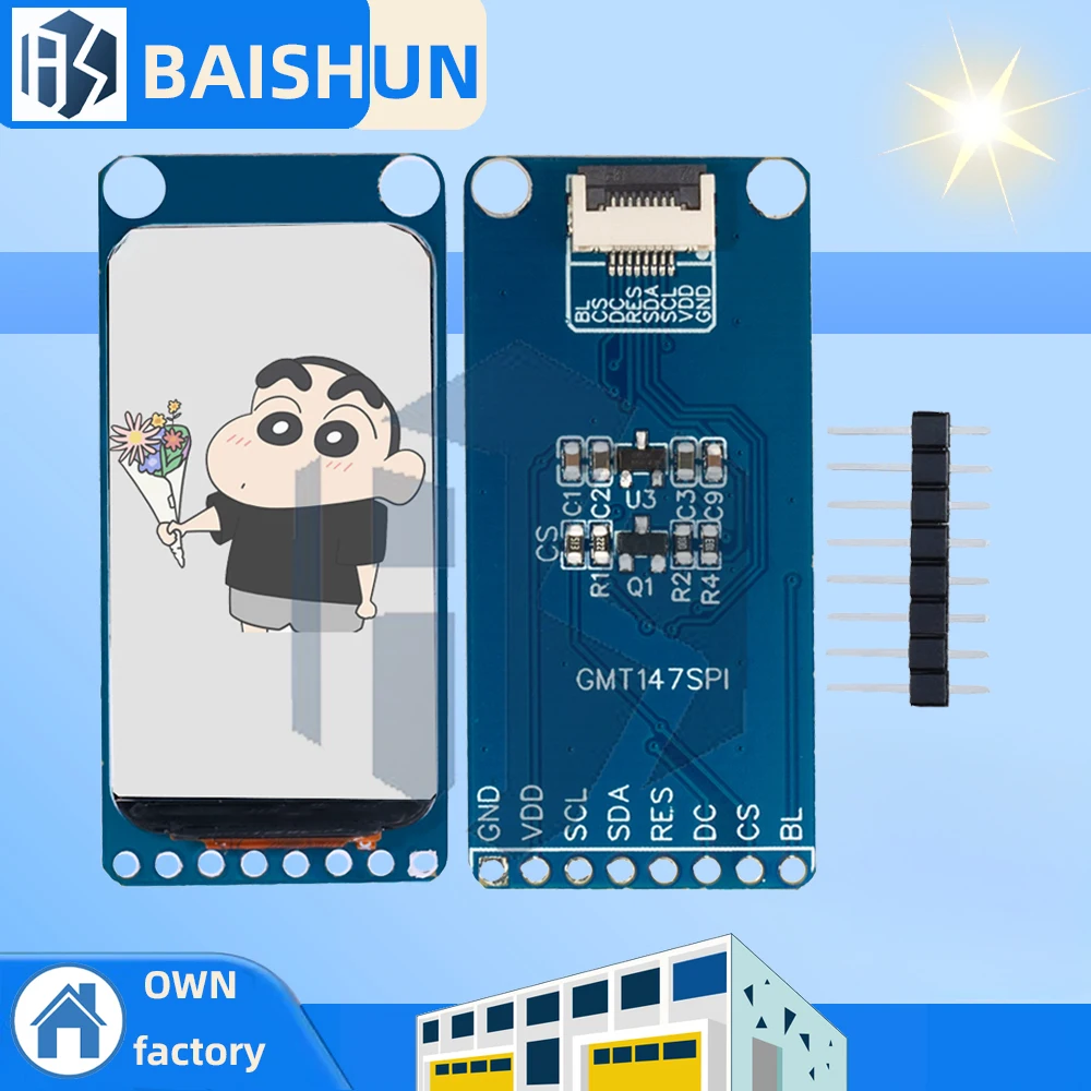 EGBO 1.47 Inch 172x320 SPI Full Color TFT HD IPS Screen LCD LED Display Module 172*320 ST7789 Controller 3.3V SPI Interface
EGBO 1.47 Inch 172x320 SPI Full Color TFT HD IPS Screen LCD LED Display Module 172*320 ST7789 Controller 3.3V SPI Interface
