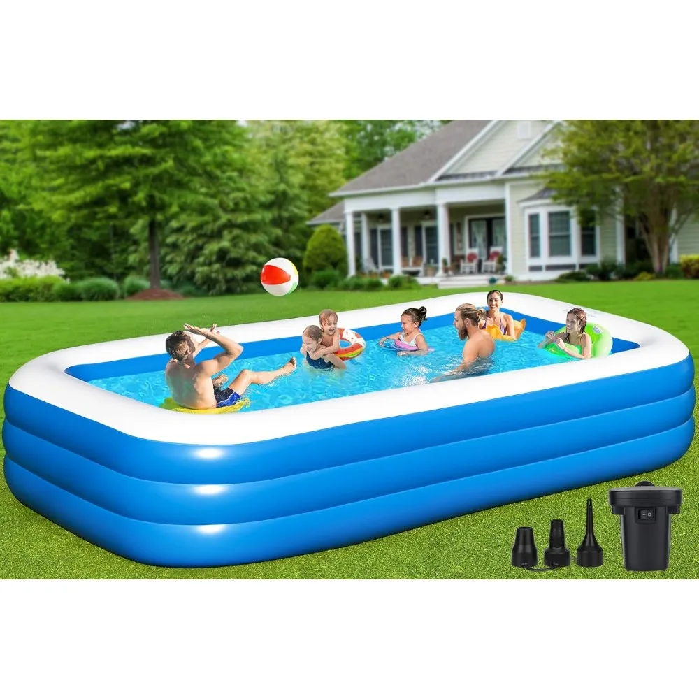 Large Inflatable Swimming Pool for Kids Adults, 130"x72"x22" Blow Up Pools Kiddie Pool with Pump
Large Inflatable Swimming Pool for Kids Adults, 130"x72"x22" Blow Up Pools Kiddie Pool with Pump