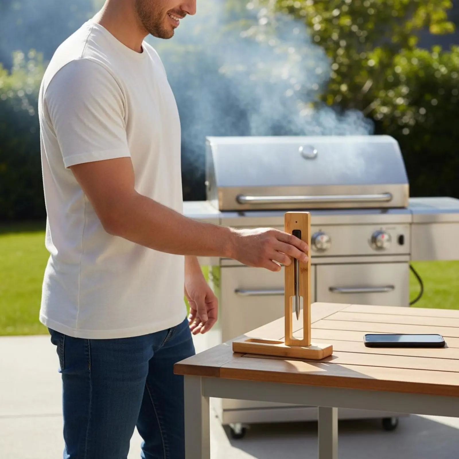 Smart BBQ Thermometer APP Control Bluetooth Food Thermometer Heat-Resistant Long Battery Life for Smoker
Smart BBQ Thermometer APP Control Bluetooth Food Thermometer Heat-Resistant Long Battery Life for Smoker
