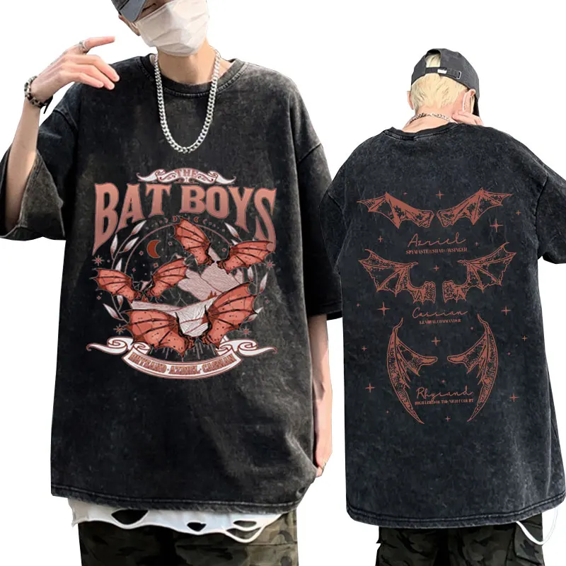 The Bat Boy T Shirt Men Women Basgiath Fourth Vintage Washing T-shirt Aesthetic Gothic Harajuku Short Sleeve Washed T-shirts Man
The Bat Boy T Shirt Men Women Basgiath Fourth Vintage Washing T-shirt Aesthetic Gothic Harajuku Short Sleeve Washed T-shirts Man