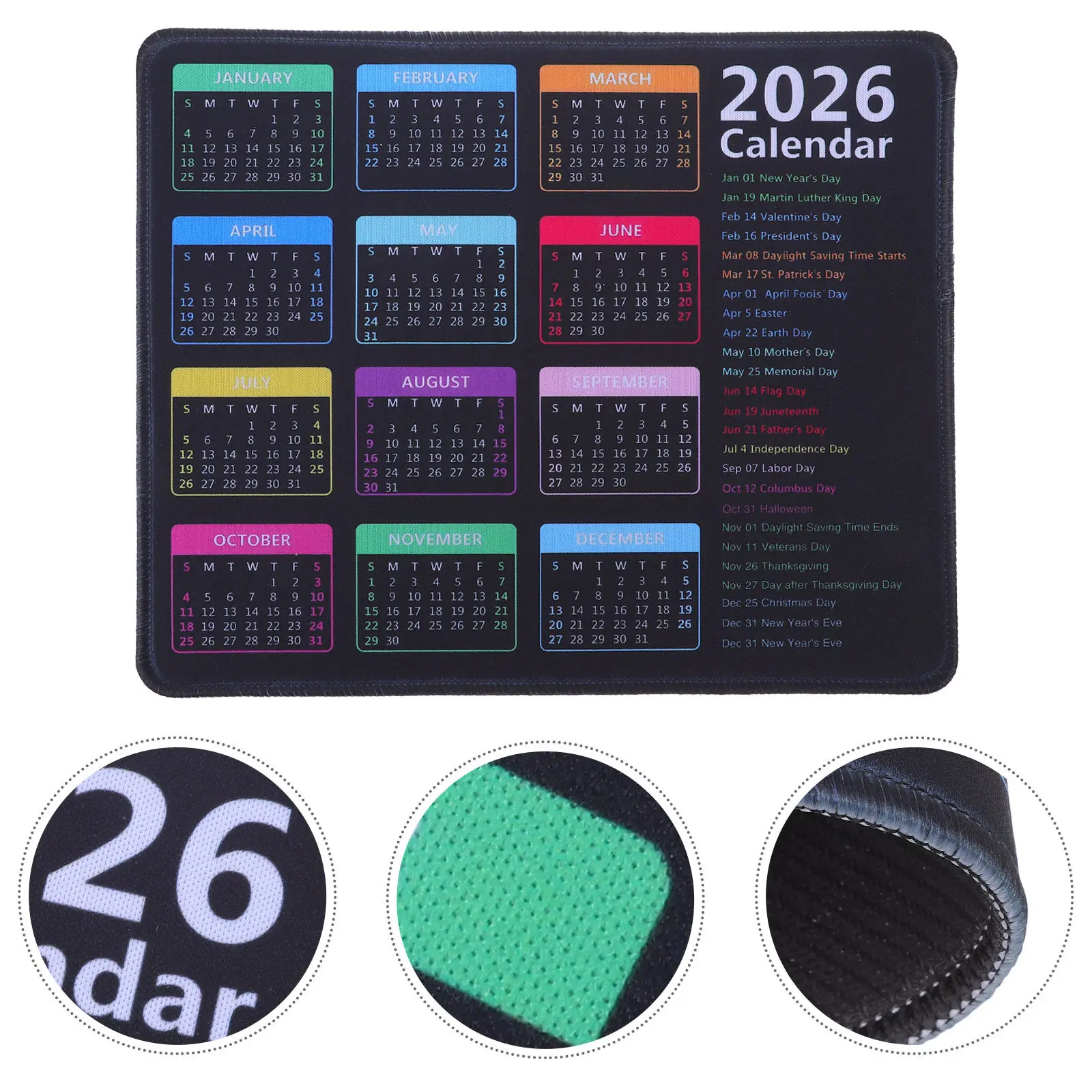2026 Holiday Calendar Mouse Pad Smooth Surface Print for Computer Desk Writing Pad Daily Schedule Tracker Tool
2026 Holiday Calendar Mouse Pad Smooth Surface Print for Computer Desk Writing Pad Daily Schedule Tracker Tool