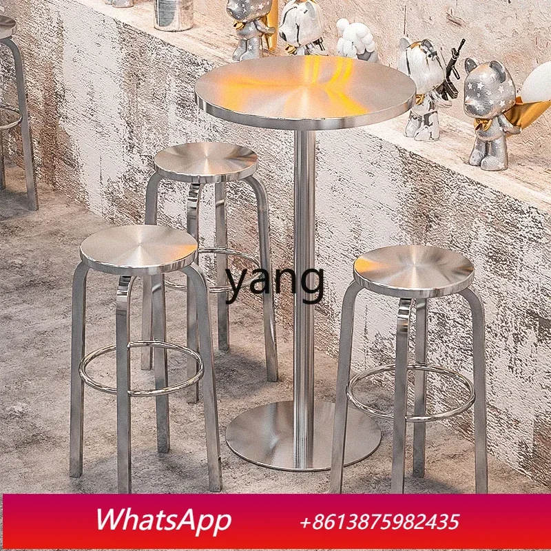 LT industrial style stainless steel high bar table chairs dessert shop high stool
LT industrial style stainless steel high bar table chairs dessert shop high stool