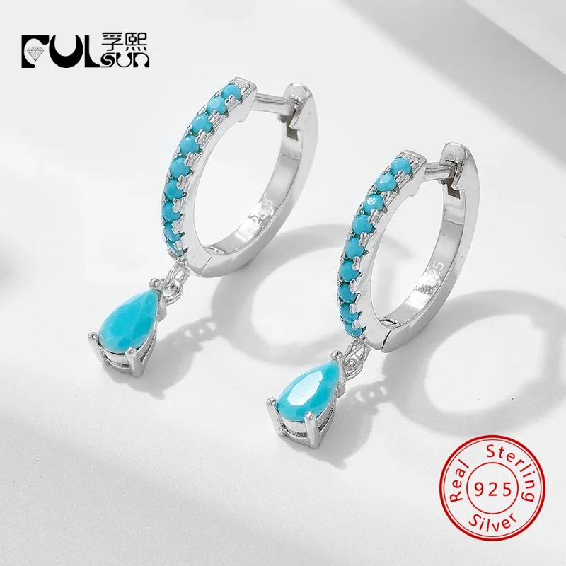 925 Sterling Silver Gold Rhodium Plated Huggie Hoop Earrings CZ Teardrop Turquoise Dangle Women Bohemian Jewelry
925 Sterling Silver Gold Rhodium Plated Huggie Hoop Earrings CZ Teardrop Turquoise Dangle Women Bohemian Jewelry