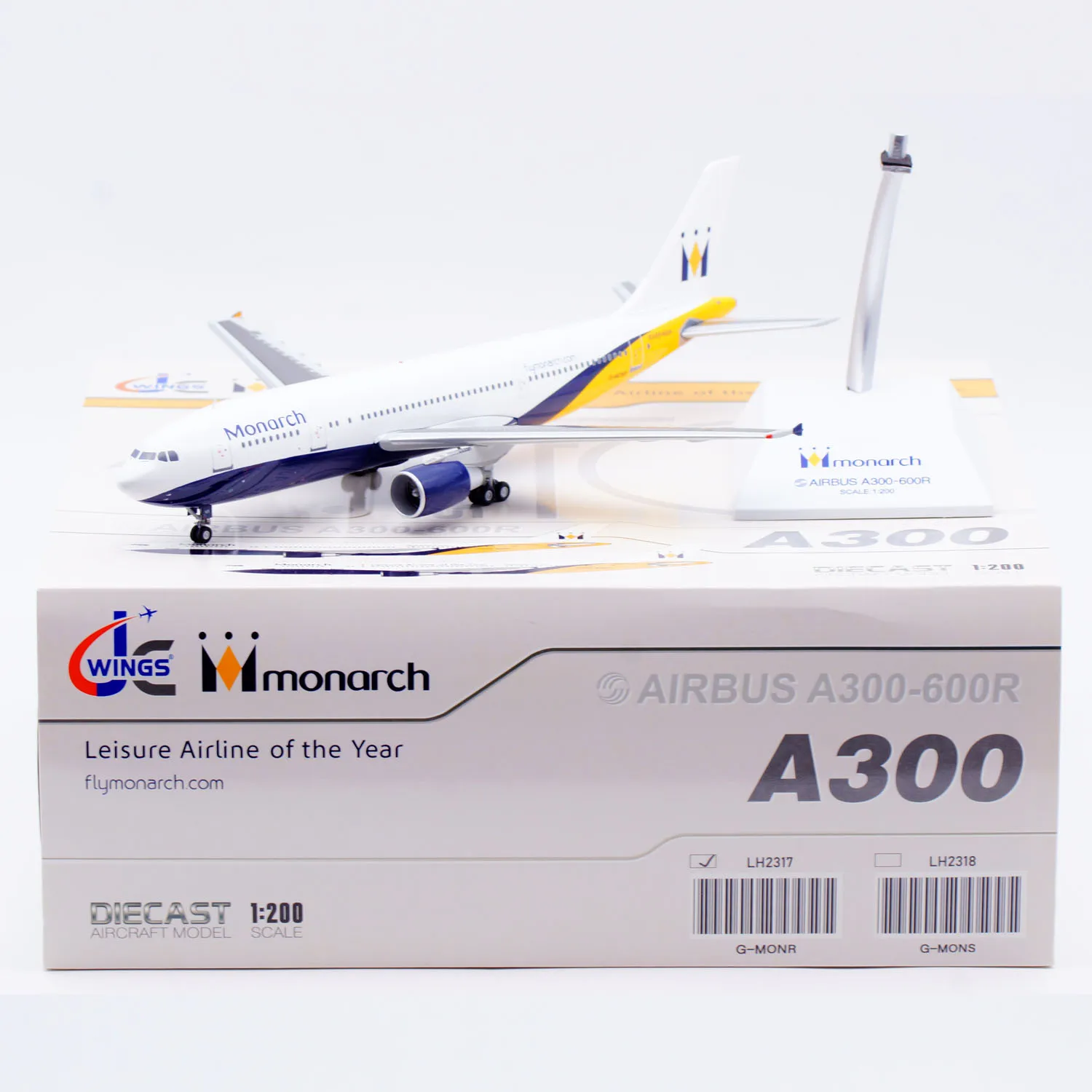 LH2317 Alloy Collectible Plane Gift JC Wings 1:200 Monarch Airlines Airbus A300-600R Diecast Aircraft Jet Model G-MONR
LH2317 Alloy Collectible Plane Gift JC Wings 1:200 Monarch Airlines Airbus A300-600R Diecast Aircraft Jet Model G-MONR