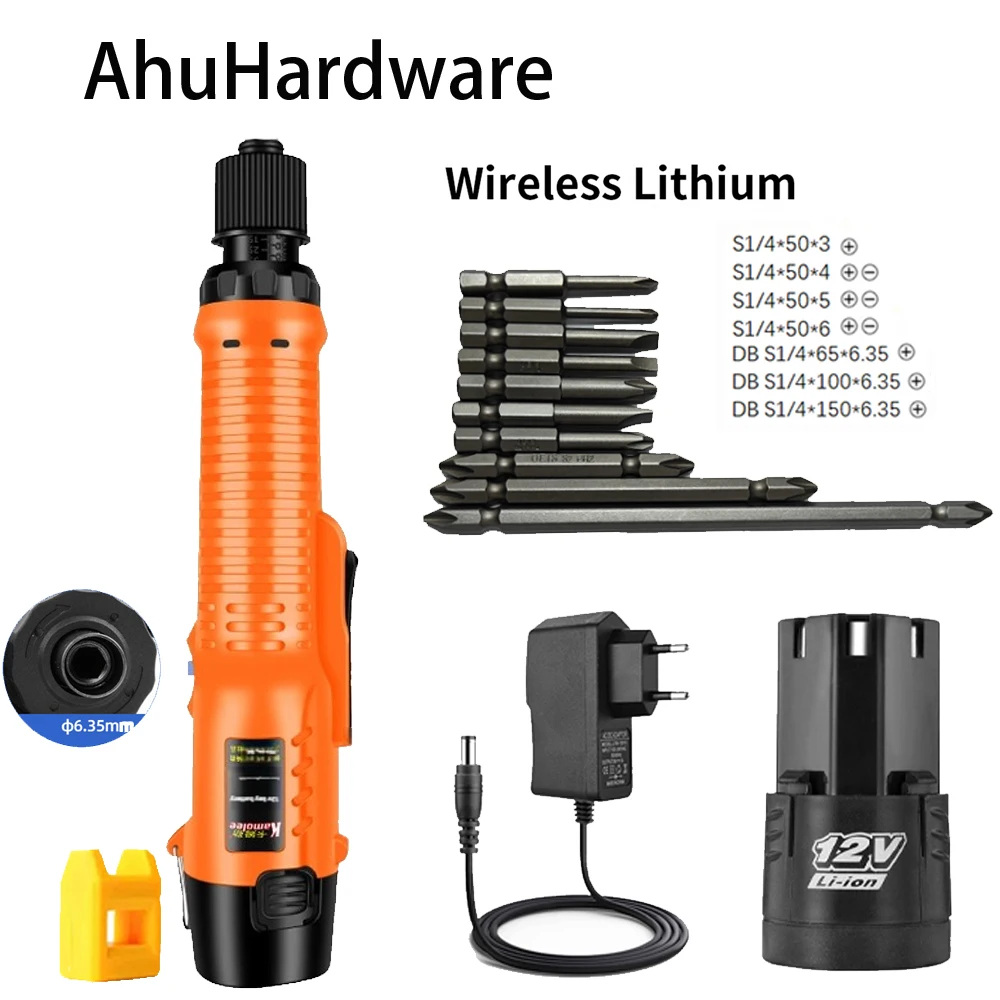 AhuHardware 1500rpm 6.35mm Industrial 12V Cordless Screwdriver Rechargeable Lithium Battery Electric Screwdriver Power tool
AhuHardware 1500rpm 6.35mm Industrial 12V Cordless Screwdriver Rechargeable Lithium Battery Electric Screwdriver Power tool