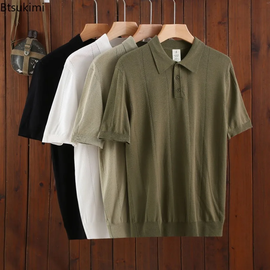 2026 New Men's Ice Silk Short Sleeve Business Polo Shirt Knitted Slim Fit Summer New Style V-Neck Fashionable Casual Urban Wear
2026 New Men's Ice Silk Short Sleeve Business Polo Shirt Knitted Slim Fit Summer New Style V-Neck Fashionable Casual Urban Wear