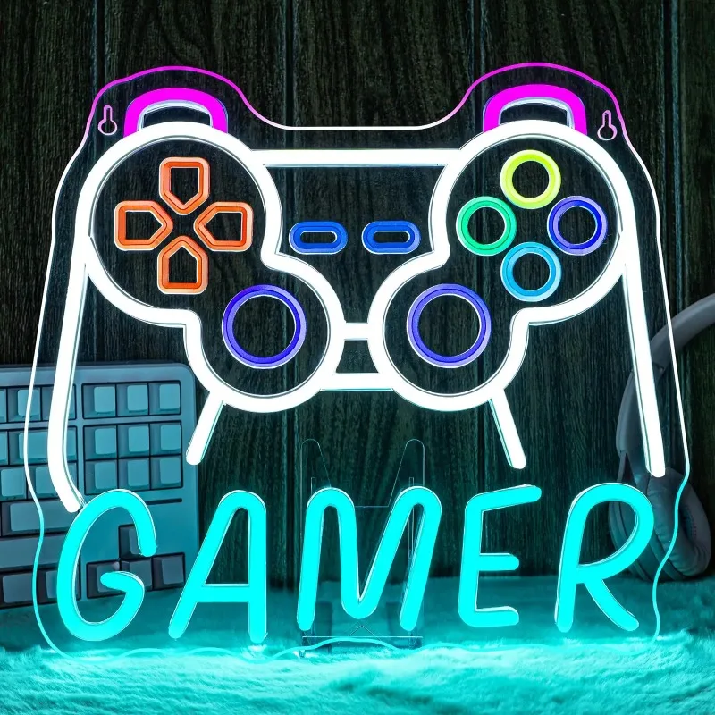 Gamer Neon Sign Dimmable LED Neon Light USB Game Controller Wall Decor for Gaming Room Man Cave Boys Bedroom Streamer Room Light
Gamer Neon Sign Dimmable LED Neon Light USB Game Controller Wall Decor for Gaming Room Man Cave Boys Bedroom Streamer Room Light
