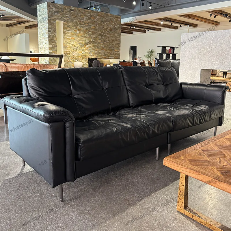 New straight-row all-leather sofa, retro oil wax leather Bauhaus down sofa customization
New straight-row all-leather sofa, retro oil wax leather Bauhaus down sofa customization