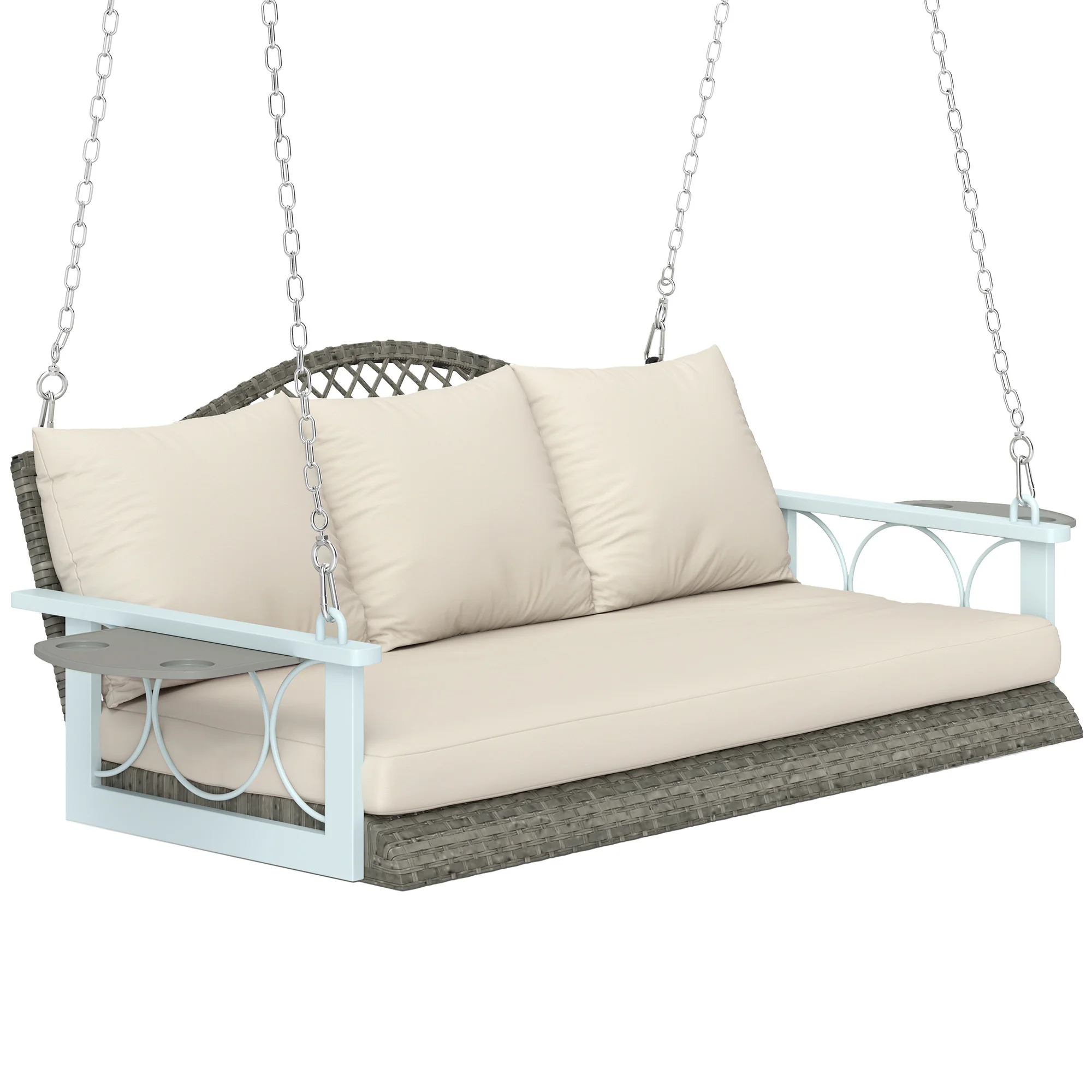 Outsunny 2 Person Wicker Hanging Porch Swing, 57 Inch Outdoor Porch Swing with Cup Holder, 800 Lbs Rattan Outdoor Patio Swing
Outsunny 2 Person Wicker Hanging Porch Swing, 57 Inch Outdoor Porch Swing with Cup Holder, 800 Lbs Rattan Outdoor Patio Swing