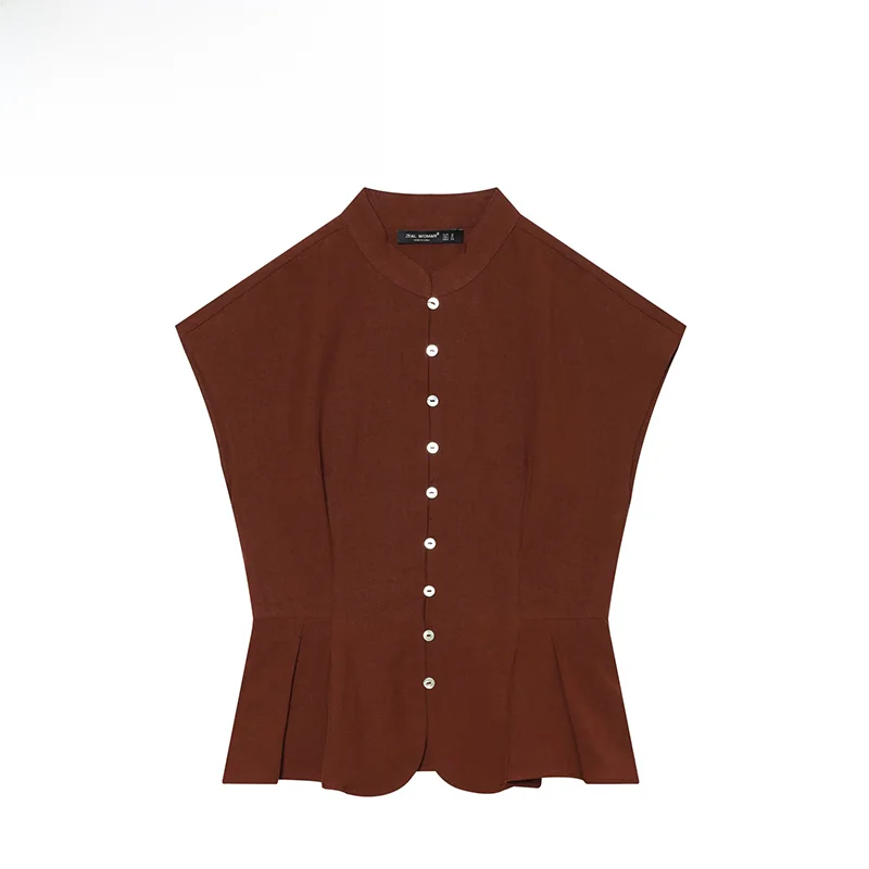 Spring New Style ZR Women's Fashion Sleeveless High Collar Short Skirt Shape Hem Pleated Top Polyester Fiber Non-Shrinkage
Spring New Style ZR Women's Fashion Sleeveless High Collar Short Skirt Shape Hem Pleated Top Polyester Fiber Non-Shrinkage
