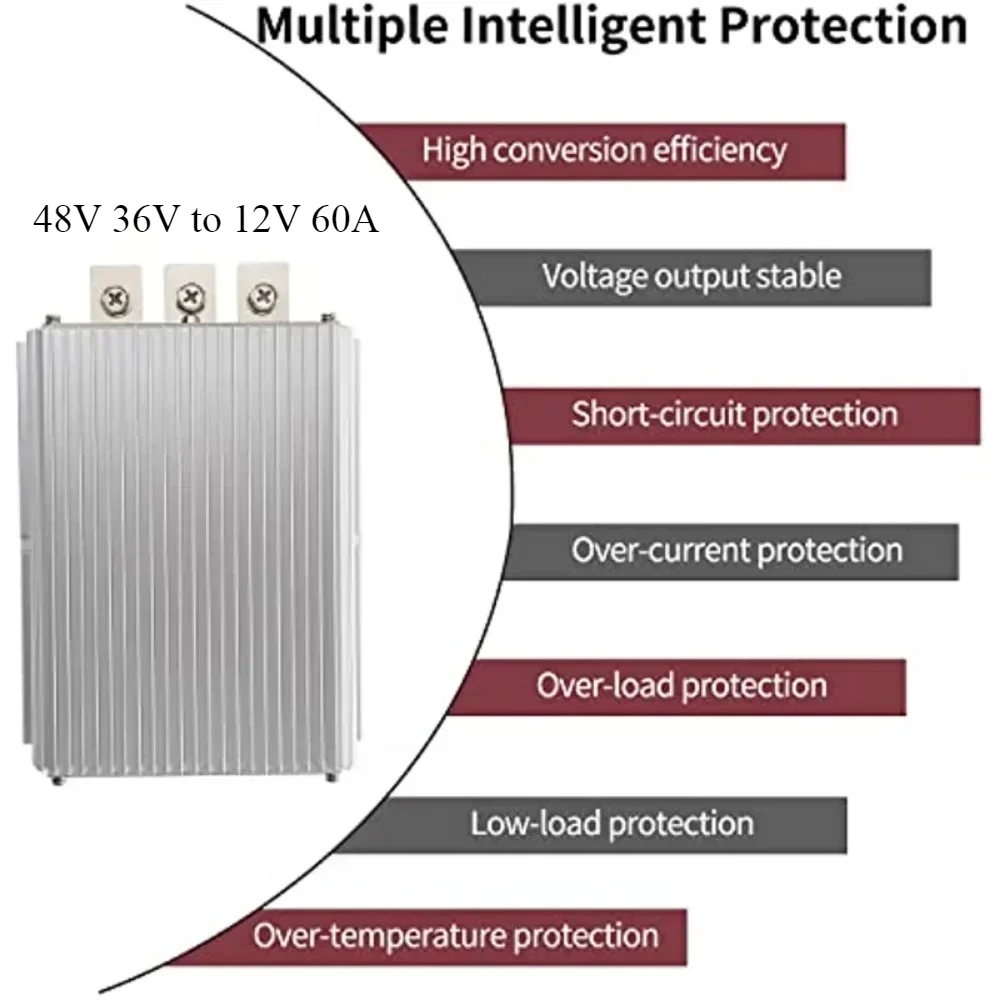 48V 36V to 12V 60A Voltage Converter Truck Power Transformer Voltage Reducer DC Power Converter Step-down Voltage Regulator
48V 36V to 12V 60A Voltage Converter Truck Power Transformer Voltage Reducer DC Power Converter Step-down Voltage Regulator