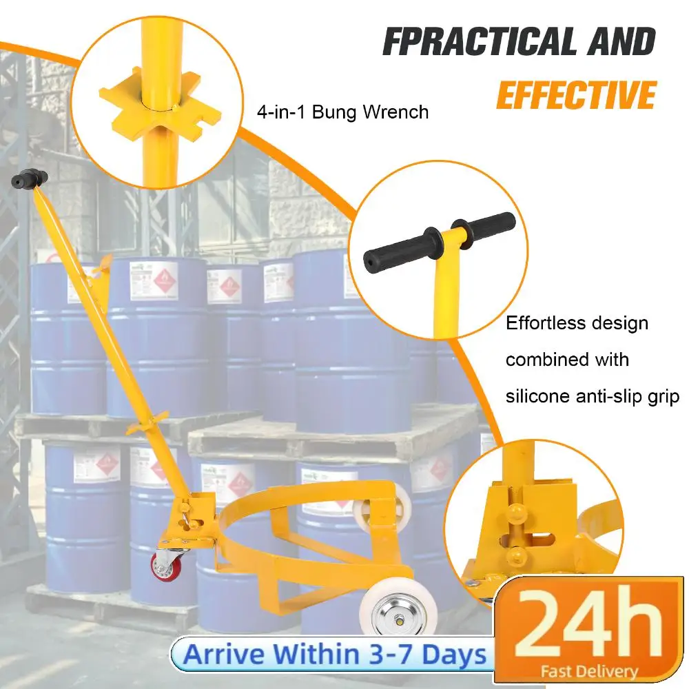 55 Gallon Drum Dolly with Swivel Wheels Heavy Duty Steel Barrel Drum Dolly 1200LBS Capacity for Easy Transport & Secure Handling
55 Gallon Drum Dolly with Swivel Wheels Heavy Duty Steel Barrel Drum Dolly 1200LBS Capacity for Easy Transport & Secure Handling