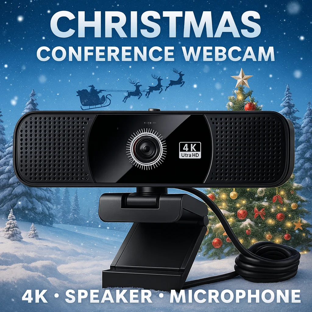 Веб-камера 4K Ultra HD с автофокусом, стереодинамиками Hi-Fi и микрофонами с двойным шумоподавлением — креативный рождественский подарок для работы, потоковой передачи
Веб-камера 4K Ultra HD с автофокусом, стереодинамиками Hi-Fi и микрофонами с двойным шумоподавлением — креативный рождественский подарок для работы, потоковой передачи