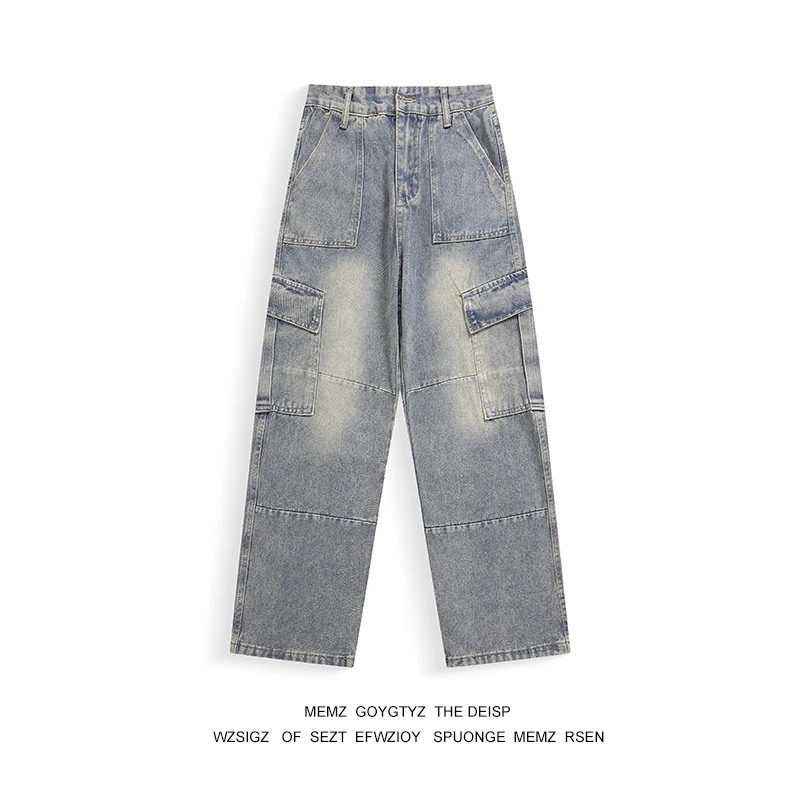 Memz American Retro Washed Multi Pocket Straight Leg Jeans Men Women High Street Vibe Loose Casual Long Trousers
Memz American Retro Washed Multi Pocket Straight Leg Jeans Men Women High Street Vibe Loose Casual Long Trousers