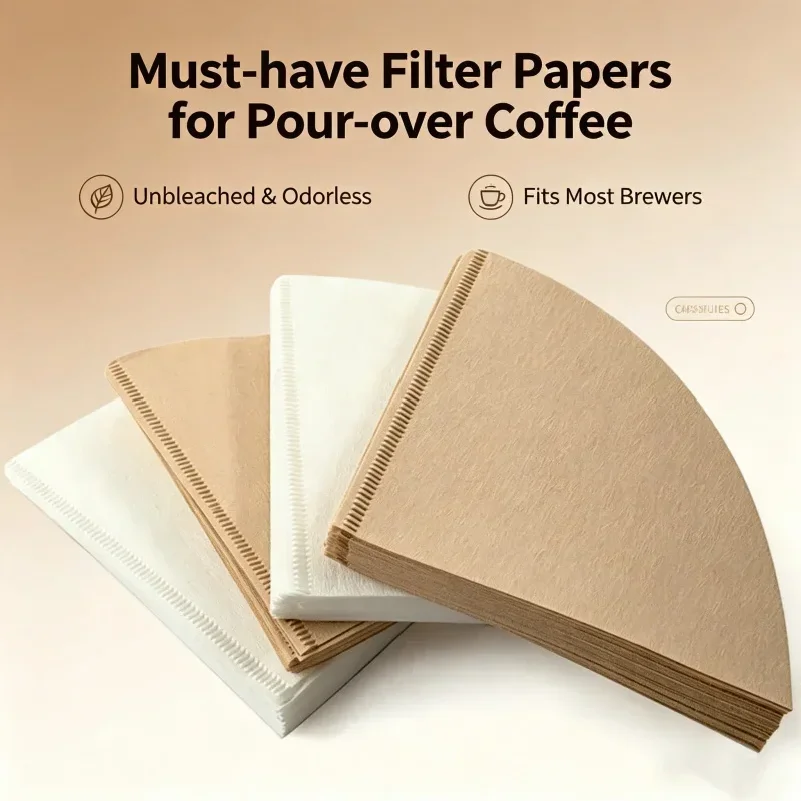 40/100Pcs V Shape Coffee Filter Paper Unbleached Disposable Food Grade V60 Coffee Filters for Pour Over Coffee Maker Drip Coffee
40/100Pcs V Shape Coffee Filter Paper Unbleached Disposable Food Grade V60 Coffee Filters for Pour Over Coffee Maker Drip Coffee