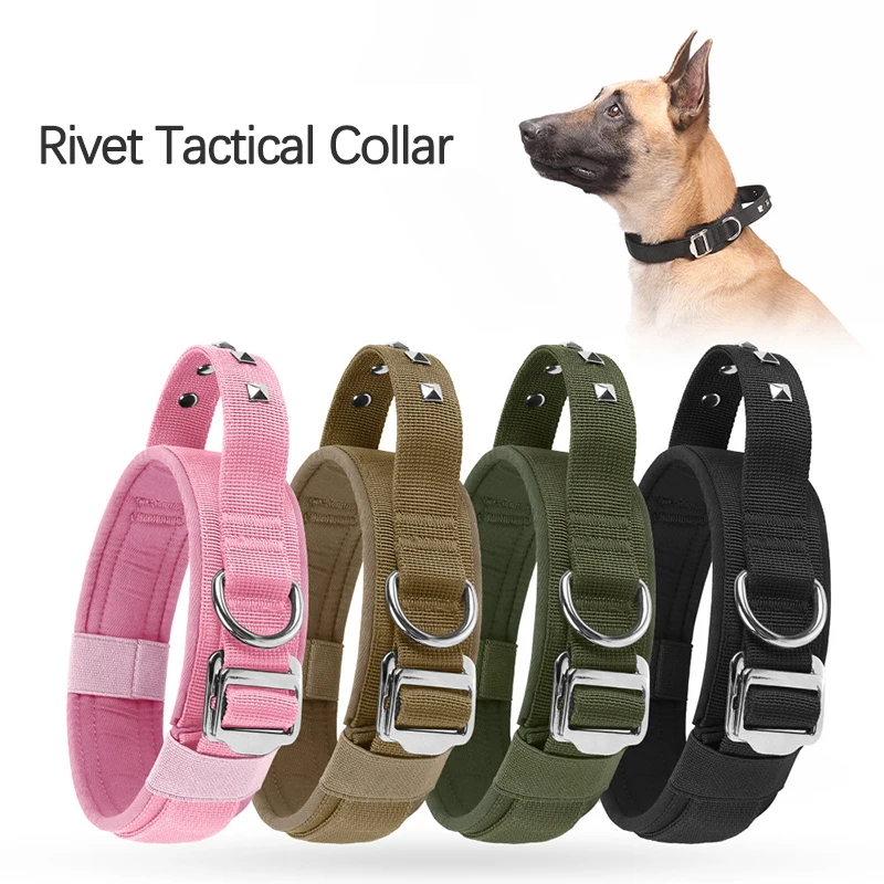 Wear-resistant Soft Oxford Cloth Tactical Dog Collar Fashion Solid Studded Design Outdoor Training Pet Collars Perros Accesorios
Wear-resistant Soft Oxford Cloth Tactical Dog Collar Fashion Solid Studded Design Outdoor Training Pet Collars Perros Accesorios