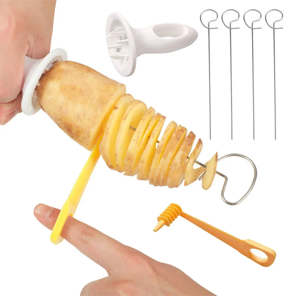 1Set Stainless Steel Plastic Rotate Potato Slicer Twisted Potato Spiral Slice Cutter Creative Vegetable Tool Kitchen Gadgets
1Set Stainless Steel Plastic Rotate Potato Slicer Twisted Potato Spiral Slice Cutter Creative Vegetable Tool Kitchen Gadgets