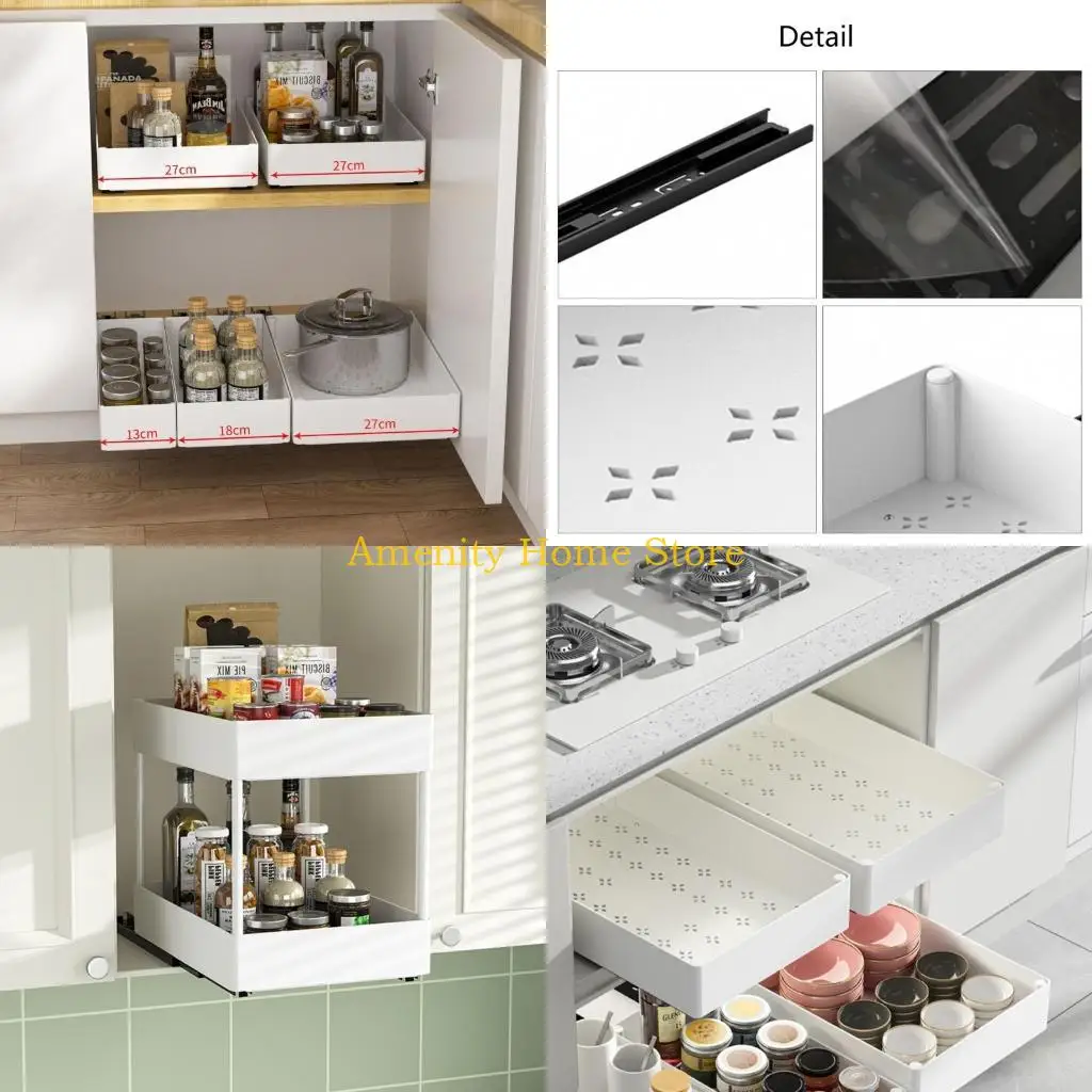 F26C Kitchen Cabinet Slide Out Storage Drawer Organizers Portable Dishes Storage Rack
F26C Kitchen Cabinet Slide Out Storage Drawer Organizers Portable Dishes Storage Rack