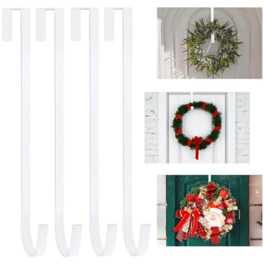 4 Pack 14" Wreath Hangers for Front Door, Wreath Door Hanger 40lb Load-Bearing, Metal Wreath Hanger for Welcome Sign, Door Wrea
4 Pack 14" Wreath Hangers for Front Door, Wreath Door Hanger 40lb Load-Bearing, Metal Wreath Hanger for Welcome Sign, Door Wrea