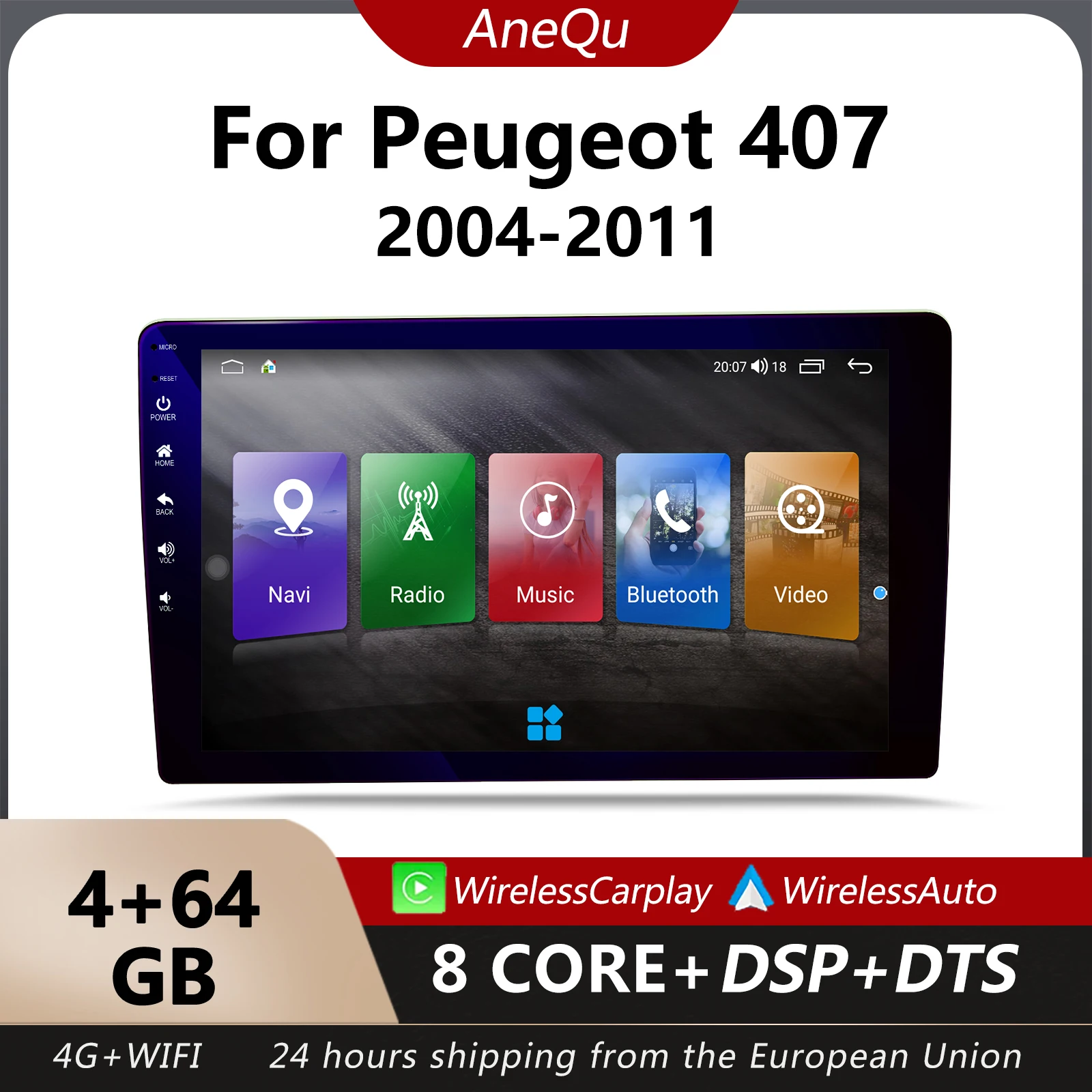 Android Radio For Peugeot 407 2004 -2011 Car Wireless Carplay Car Multimedia Playback GPS Stereo Player
Android Radio For Peugeot 407 2004 -2011 Car Wireless Carplay Car Multimedia Playback GPS Stereo Player
