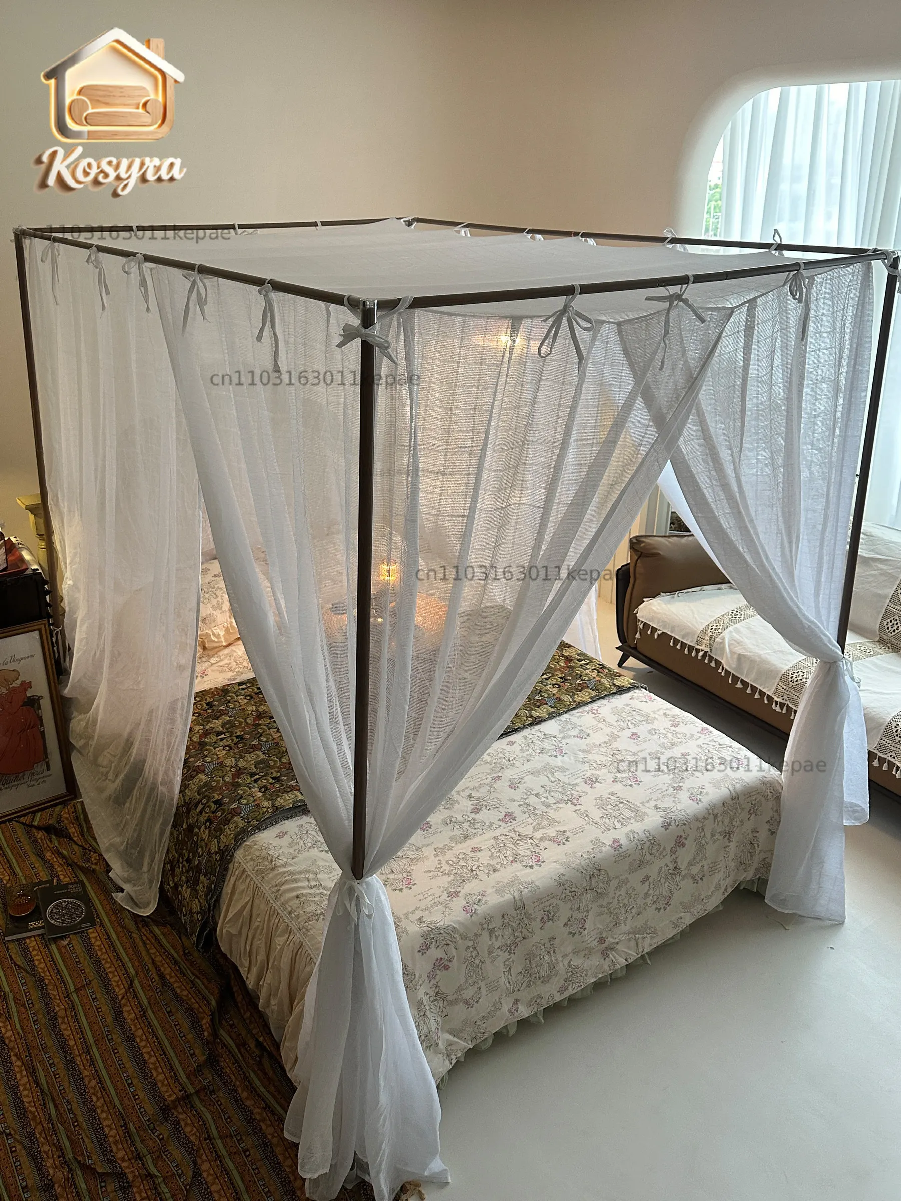 Cotton mesh lanyard old-fashioned double bed family mosquito net three doors pure cotton court floor bedroom bed curtain
Cotton mesh lanyard old-fashioned double bed family mosquito net three doors pure cotton court floor bedroom bed curtain