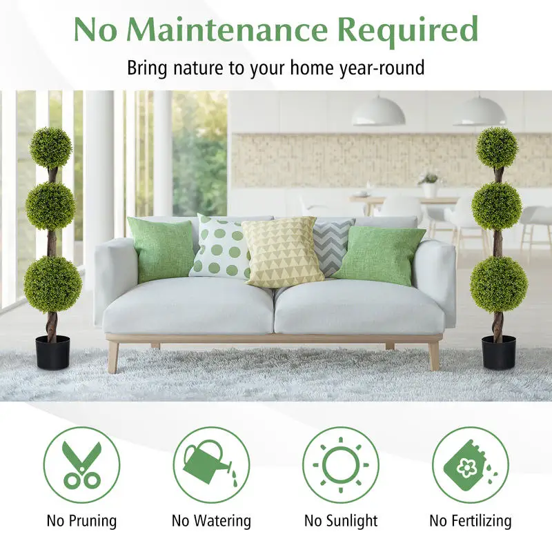 4 FT Artificial Ball Shape Bush Tree with Lush PE leaves and Trunk
4 FT Artificial Ball Shape Bush Tree with Lush PE leaves and Trunk