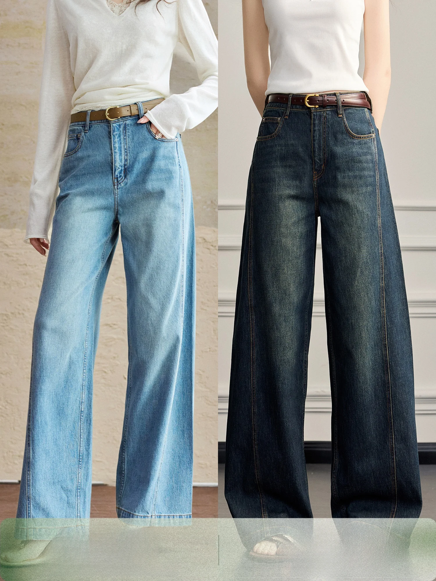 100% Long Staple Cotton Wide Leg Pants Micro Flared Denim Straight Leg Jeans Women's Comfortable Loose Fit Commute Style
100% Long Staple Cotton Wide Leg Pants Micro Flared Denim Straight Leg Jeans Women's Comfortable Loose Fit Commute Style