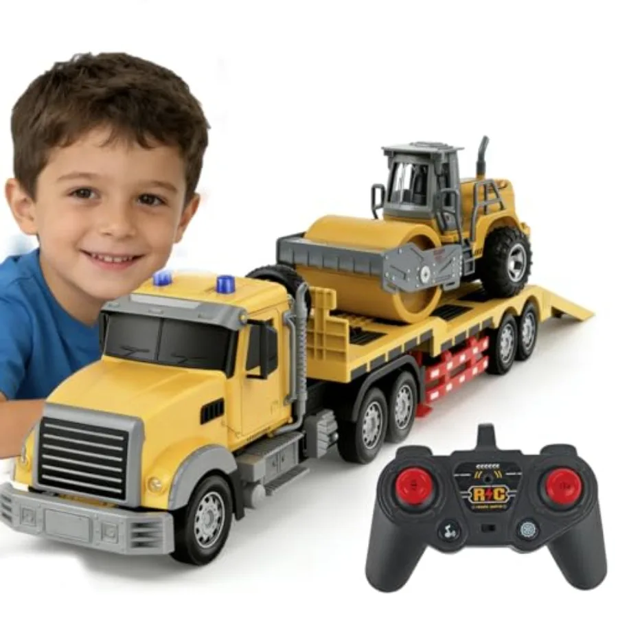 Remote Control Semi Truck with Trailer for outdoor play ABS plastic red and black 24-inch scale with LED lights music and reali
Remote Control Semi Truck with Trailer for outdoor play ABS plastic red and black 24-inch scale with LED lights music and reali
