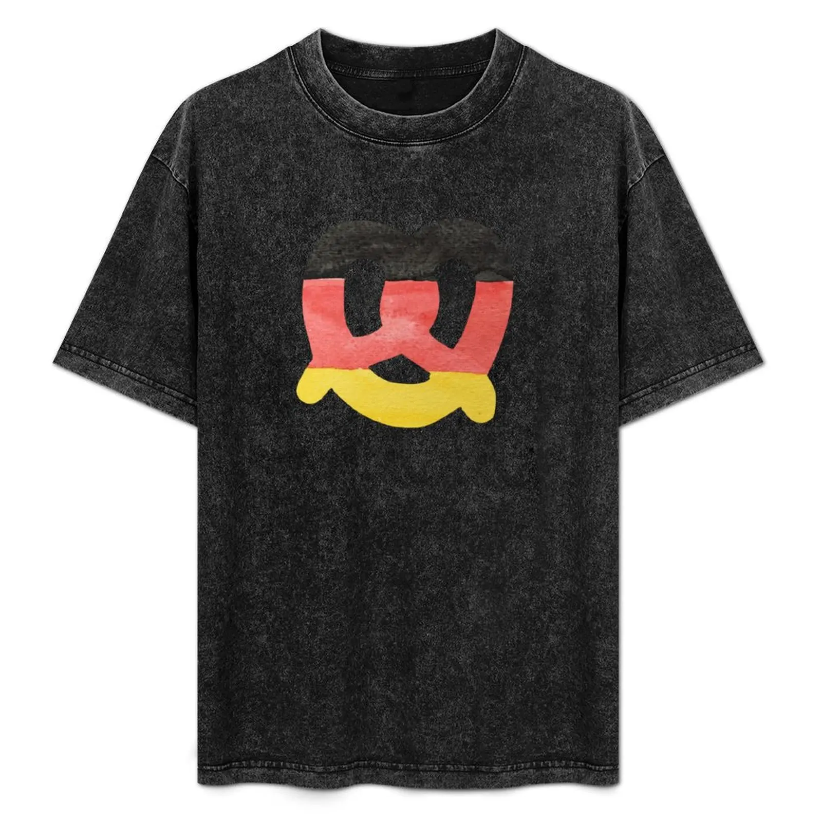 Pretzel in Hand-Painted Water Colors of German Flag T-Shirt Basic Plain Short Sleeve Crew Neck Tee
Pretzel in Hand-Painted Water Colors of German Flag T-Shirt Basic Plain Short Sleeve Crew Neck Tee