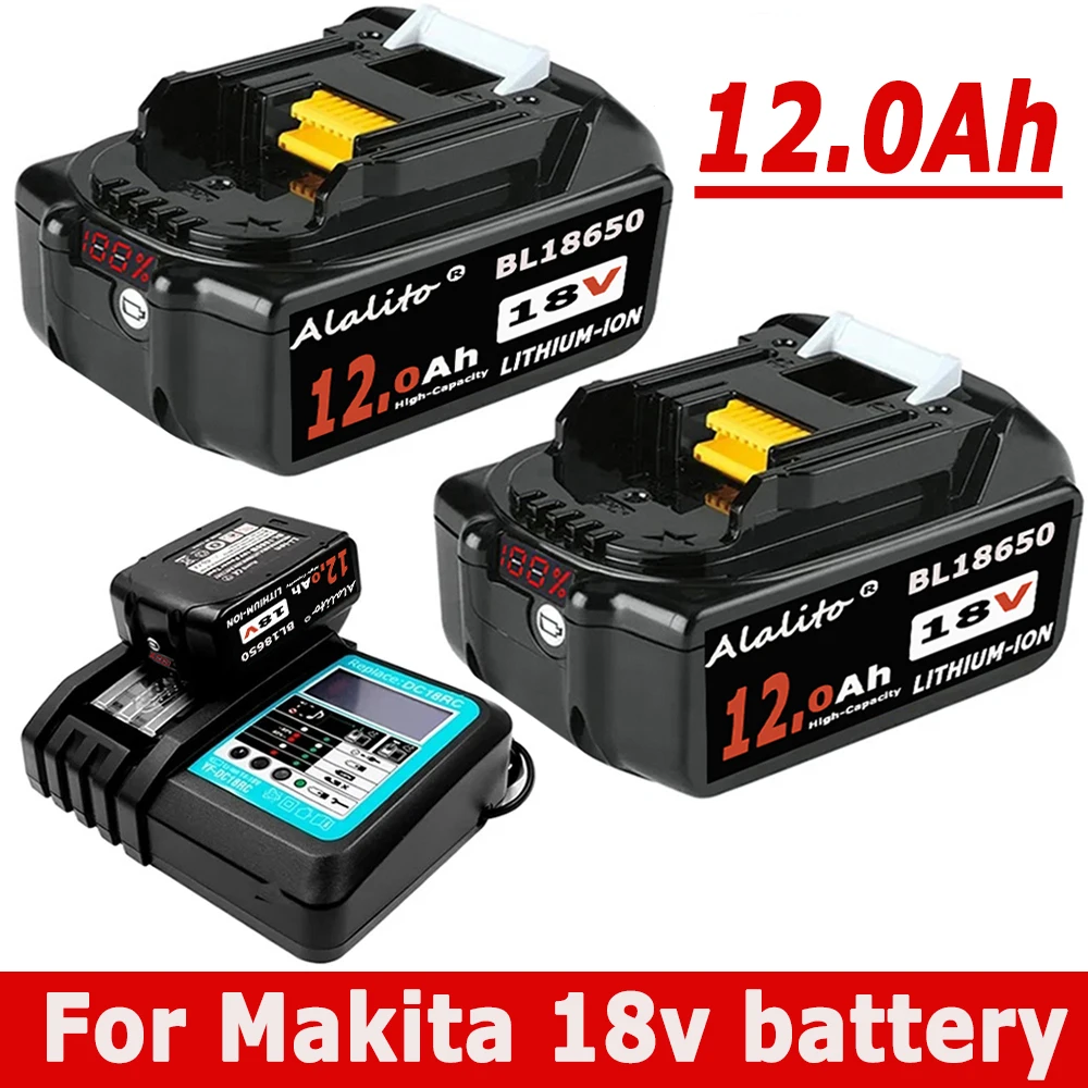 18V Battery For Makita 12.0Ah Power Tools Replacement Accessories BL1840 BL1860 BL1850 Li-ion Rechargeable batteries With LED
18V Battery For Makita 12.0Ah Power Tools Replacement Accessories BL1840 BL1860 BL1850 Li-ion Rechargeable batteries With LED
