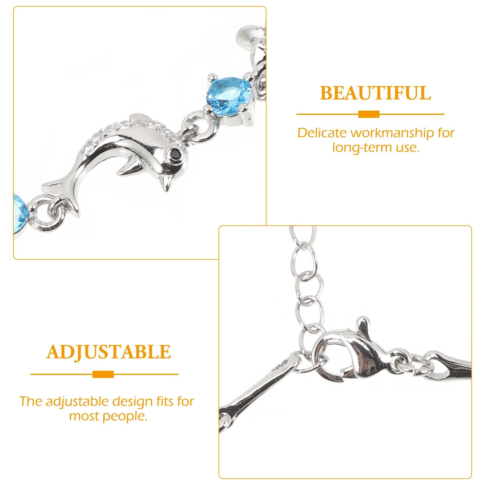 Diamond Dolphin Charm Bracelet Link Chain Adjustable Womens Wrist Jewelry Ocean Style Perfect for Birthday Wedding Graduation
Diamond Dolphin Charm Bracelet Link Chain Adjustable Womens Wrist Jewelry Ocean Style Perfect for Birthday Wedding Graduation