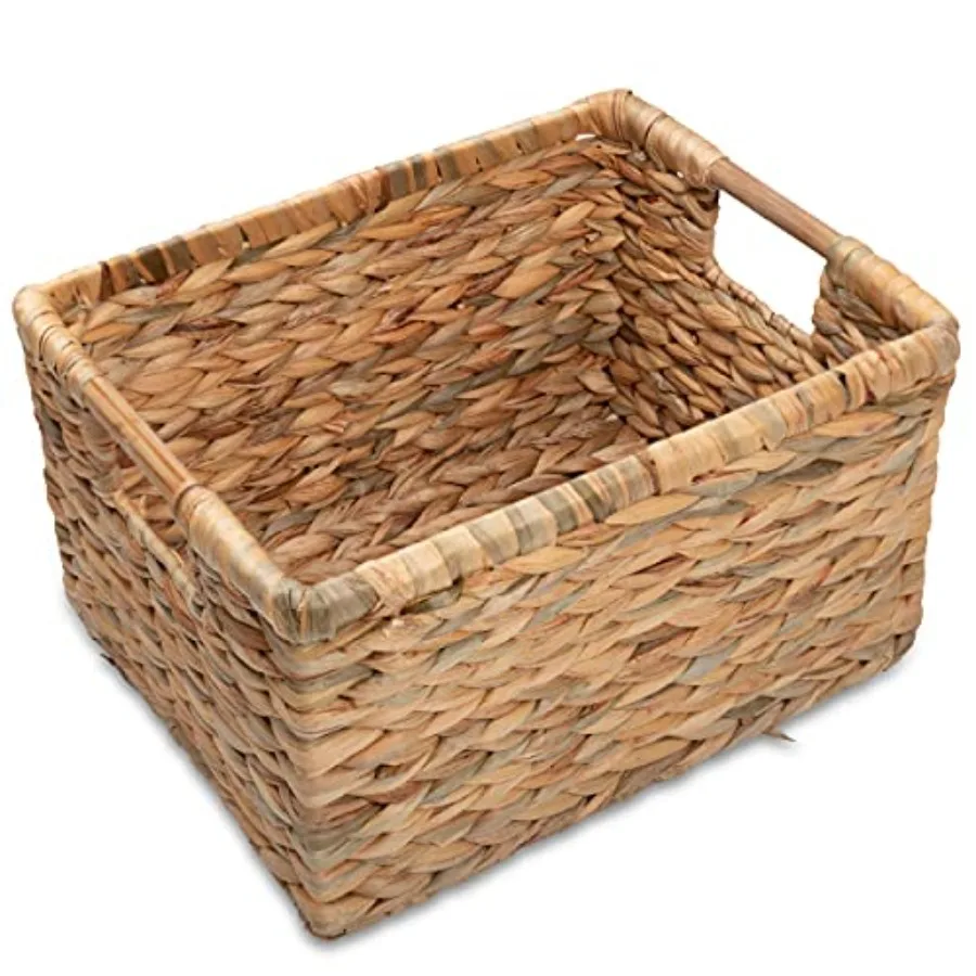Large Rectangular Wicker Basket with Wooden Handles for Shelves and Storage - Natural Water Hyacinth Basket for Organizing 14.5
Large Rectangular Wicker Basket with Wooden Handles for Shelves and Storage - Natural Water Hyacinth Basket for Organizing 14.5