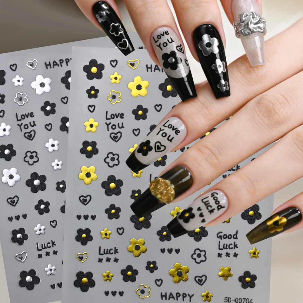 3D Black French 5-petaled Flower Nail Stickers Gold Silver Mini Flower Petal Nail Decals Sliders Hand-drawn Graffiti Nail Supply
3D Black French 5-petaled Flower Nail Stickers Gold Silver Mini Flower Petal Nail Decals Sliders Hand-drawn Graffiti Nail Supply