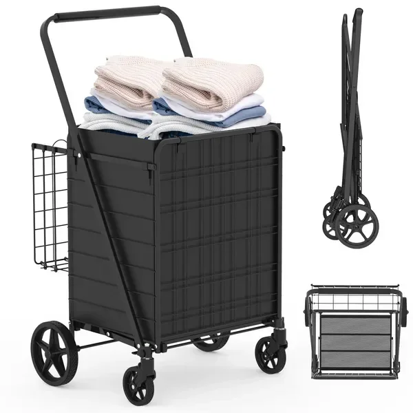Foldable Extra Large Shopping Cart,Grocery Cart on Wheels, Foldable Utility Shopping Carts with
Foldable Extra Large Shopping Cart,Grocery Cart on Wheels, Foldable Utility Shopping Carts with