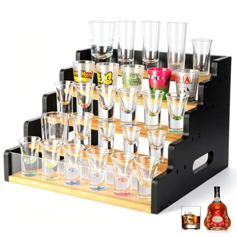 Shot Glass Holder, Wooden Shot Glasses Display Stand, Shot Glasses Storage Organizer for Whiskey, Tequila, Vodka, Storage Holde
Shot Glass Holder, Wooden Shot Glasses Display Stand, Shot Glasses Storage Organizer for Whiskey, Tequila, Vodka, Storage Holde
