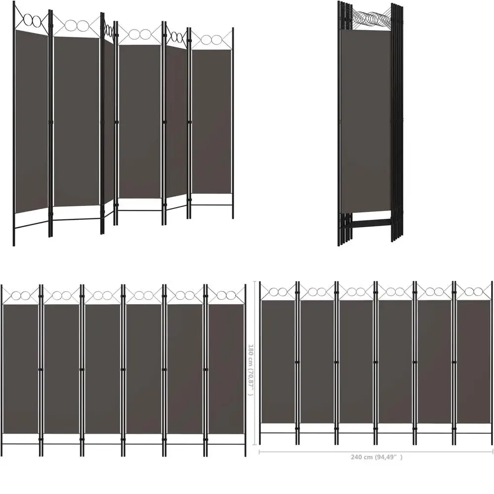 70.9 Tall 6-Panel Folding Privacy Screen, Portable Anthracite Room Divider, 94.5 W x 70.9 H
70.9 Tall 6-Panel Folding Privacy Screen, Portable Anthracite Room Divider, 94.5 W x 70.9 H