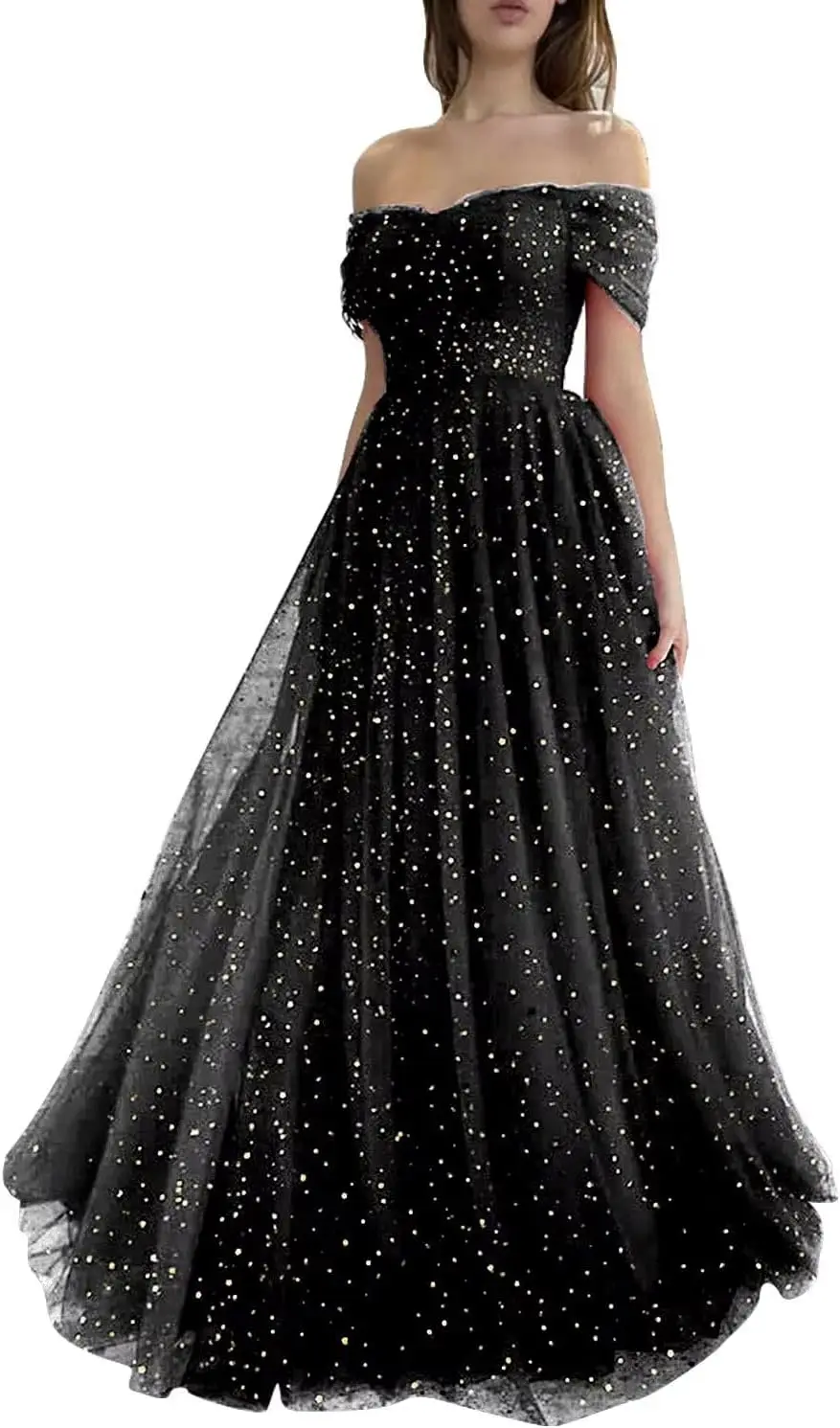 Женские блестящие тюлевые платья для выпускного вечера со звездами и открытыми плечами, длинные вечерние платья, вечернее платье, женское элегантное вечернее платье
Женские блестящие тюлевые платья для выпускного вечера со звездами и открытыми плечами, длинные вечерние платья, вечернее платье, женское элегантное вечернее платье