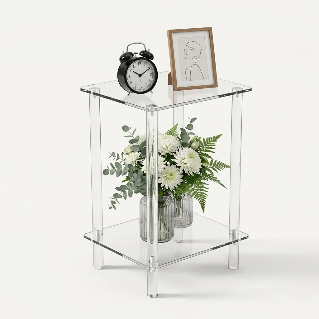 Clear Acrylic Side Table, 2-Tier Narrow End Table for Small Spaces, Modern Sofa Drink Stand for Living Room, Bedside Table & Nightstand for Bedroom, Space Saving, Easy Assembly, 11.8 x 9.8 x 15.7 In
Clear Acrylic Side Table, 2-Tier Narrow End Table for Small Spaces, Modern Sofa Drink Stand for Living Room, Bedside Table & Nightstand for Bedroom, Space Saving, Easy Assembly, 11.8 x 9.8 x 15.7 In