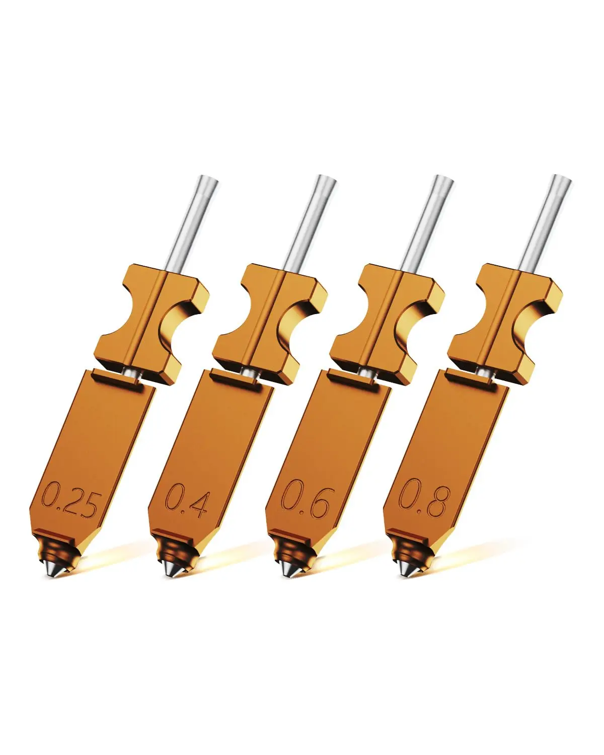 Hotend Kit 0.25/0.4/0.6/0.8 mm Nozzle Set, High-Temp Resistant, High-Speed Precision Printing, 4-Pack
Hotend Kit 0.25/0.4/0.6/0.8 mm Nozzle Set, High-Temp Resistant, High-Speed Precision Printing, 4-Pack
