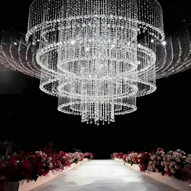 Acrylc Beads Chains Pendant and Iron Circle Ring Frame For Birthday Stage Wedding Hall Drapery Perforations Ceiling Decoration
Acrylc Beads Chains Pendant and Iron Circle Ring Frame For Birthday Stage Wedding Hall Drapery Perforations Ceiling Decoration