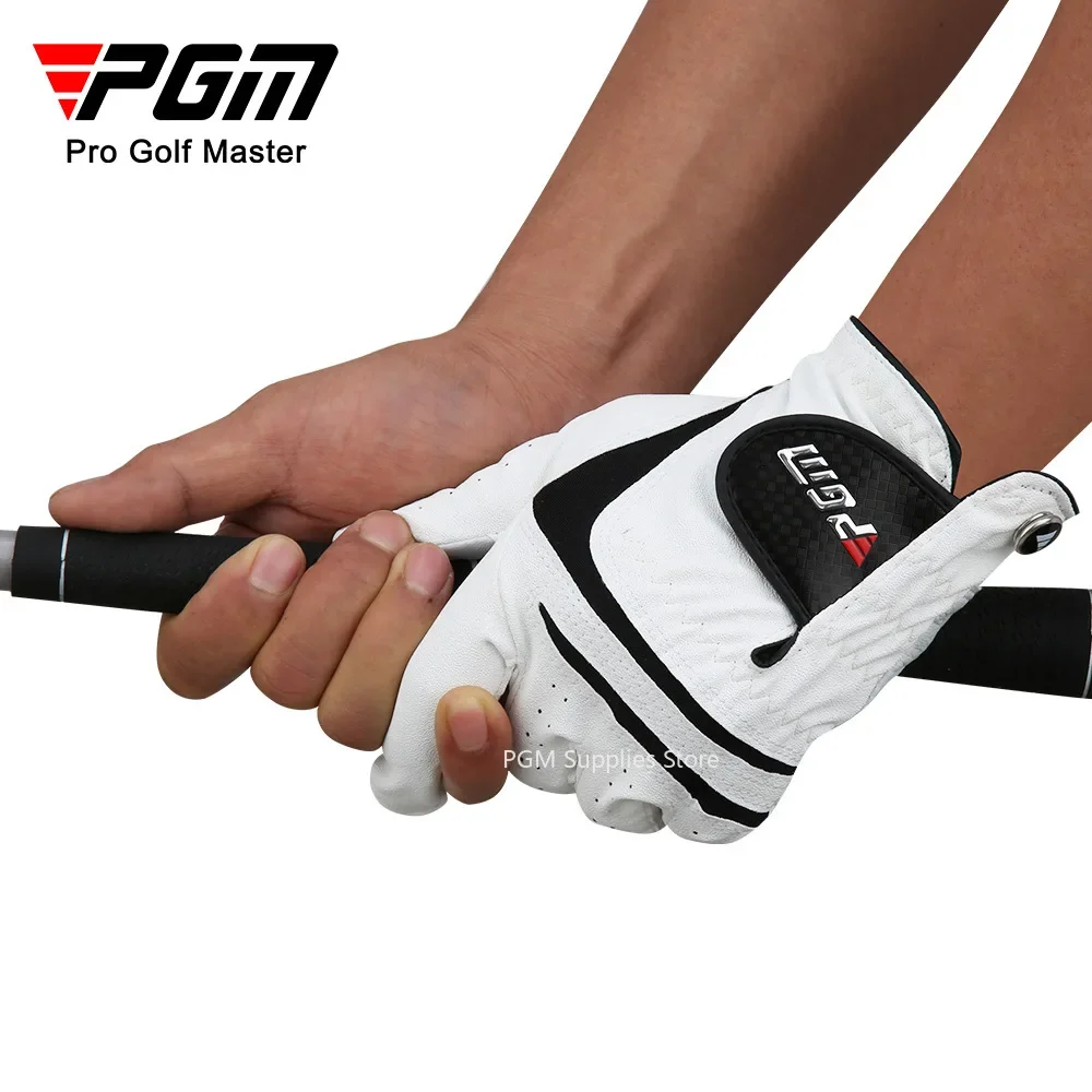 PGM Men Golf Gloves White Breathable lambskin Sheepskin Genuine + PU Leather Gloves Left Hand Right Hand 1 piece with golf mark
PGM Men Golf Gloves White Breathable lambskin Sheepskin Genuine + PU Leather Gloves Left Hand Right Hand 1 piece with golf mark